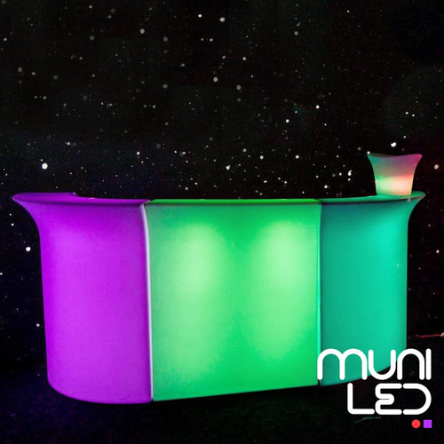 Alquiler Para Fiestas- Living Led- Hierro Y Madera- Puff Led