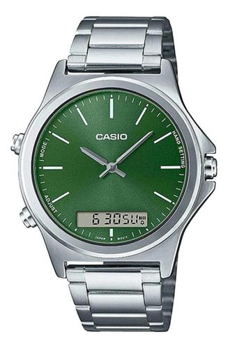 Reloj Casio Mtp-vc01d-3eudf, Con Esfera Verde, Para Hombre