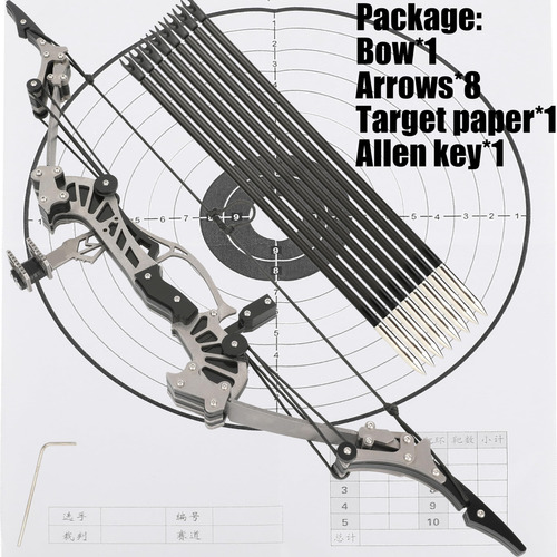 Juego De Arco Compuesto Y Flechas Lth/rth 15-42 Cm Tiro Blan Plateado Ambidiestro
