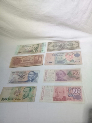Billetes Antiguos Coleccionables De México Y Sudamérica (Usado)