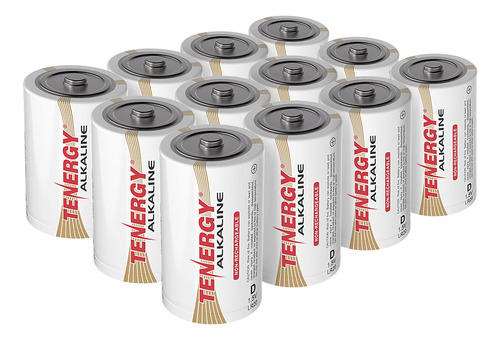 Tenergy Batera Alcalina Lr20 De 1.5 V D, Bateras No Recargab