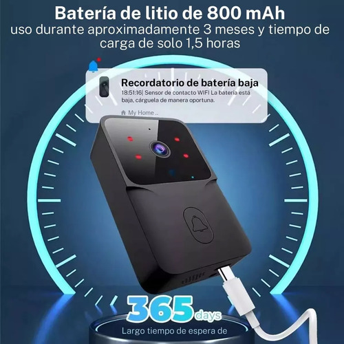 Timbre Wifi Inteligente, Video Timbre Inalámbrico, Tuya, Interfono De Voz Variable, Modo De Visión Nocturna, Audio Bidireccional, Almacenamiento En La Nube, Vigilancia En Tiempo Real