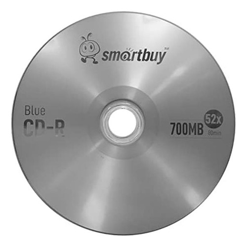 100 Paquete Smartbuy Super Blue Cd-r 52x Cyanine Dye Logo En