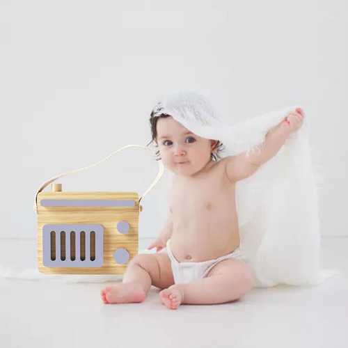 Bebé Juguete Madera Mini Radio Juguete Aprendizaje