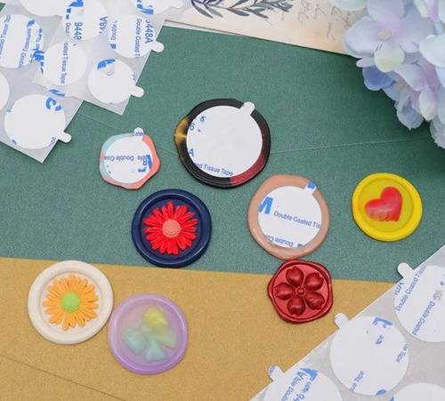 80 Stickers Doble Faz Para Artesanías Y Sellos De Lacre