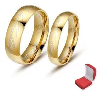 Comprar Par Alianças Anéis Senhor Dos Anéis Titânio Banhado Ouro 18k