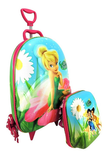 Mochila De Rodinha Fadas 3d Com Lancheira Maxtoy 3855bm22