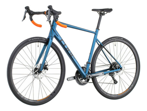 Bicicleta Ruta Cube Attain 16v 53cm Atlantic Blue Orange Frenos Disco Mecánico