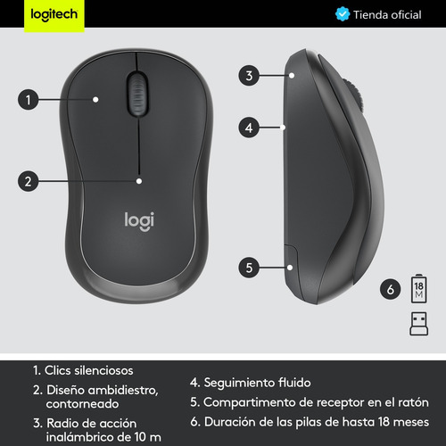 Imagen 7 de 10 de Logitech Mk295, Combo Inalámbrico Silencioso Teclado Y Mouse