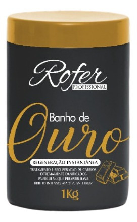 Banho De Ouro Rofer 1kg Recuperação De Cabelos Danificados