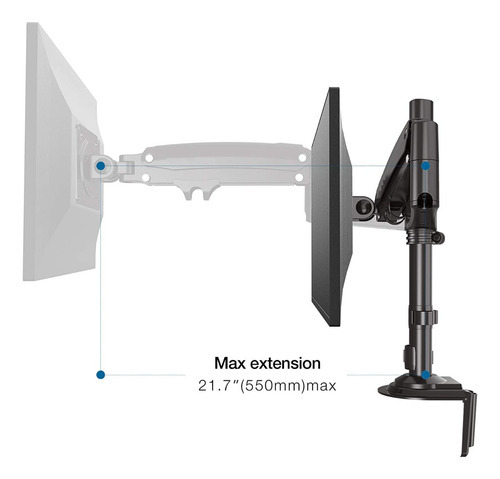 Soporte De Escritorio Con Brazos Flexibles Para Notebook Color Negro