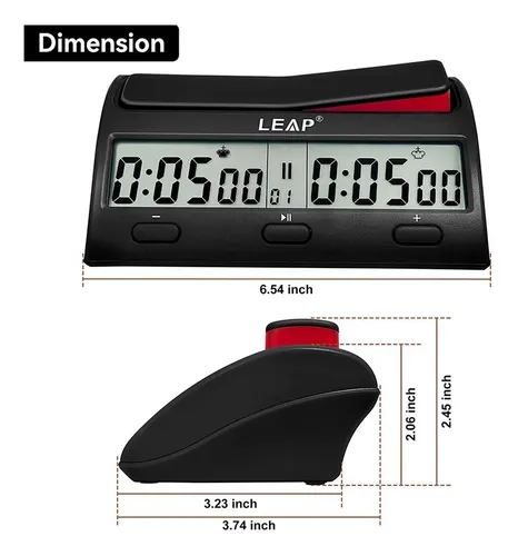 Relógio de xadrez digital avançado para temporizador de jogo e