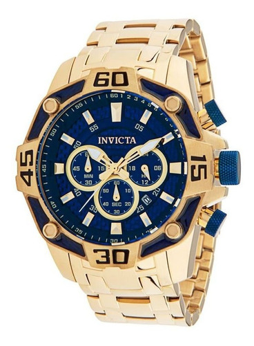 Relógio Masculino Invicta 33846 Pro Diver Dourado Azul
