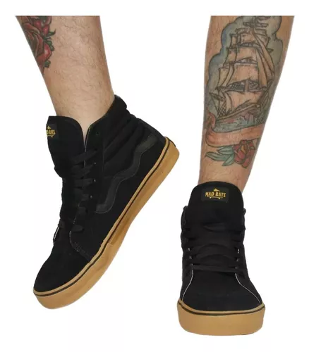 TÊNIS MAD RATS HI TOP CANO ALTO - PRETO CLÁSSICO