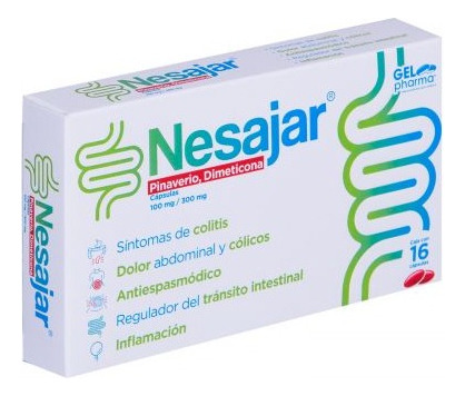Nesajar Pinaverio / Dimeticona C/16 Cápsulas Gelpharma