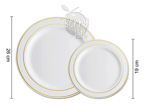 Vajilla Elegante Reutilizable Color Oro 125 Piezas 25 Invita