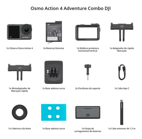 Camera Dji Osmo Action 4 Ac003 Adventure Combo