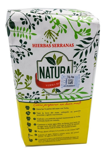 Yerba Mate Natura 6 Kg Hierbas Serranas Misiones X Mayor