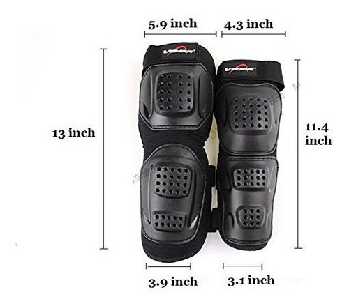One Size Fits Most,4 Pieces Black Runspeed Knee Shin Guards Adult Elbow & Knee Pads Protector Flexible Breathable Adjustable Armor for Motorcycle Motocross Racing Mountain Bike 