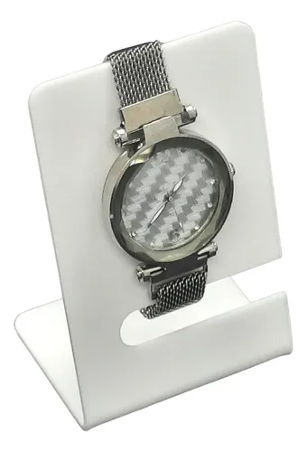 comprar Kit 30 Expositores Suporte Vitrine Loja Relógio Pulso Branco