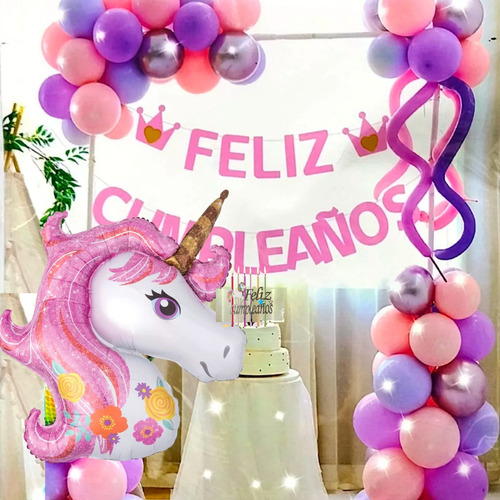 Decoración Con Guirnalda De Globos De Unicornio De 59 Piezas