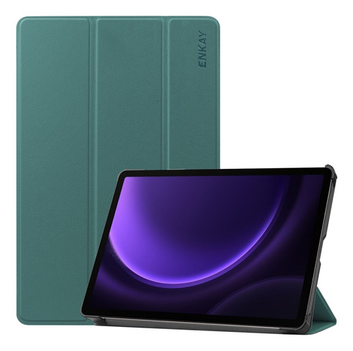 Funda Inteligente Pu Verde Oscuro Para Galaxy Tab S9 Fe Para