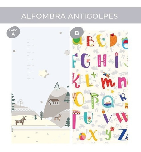 Alfombra Reversible Antigolpes Bebe Rainbow 160x180 1cm 