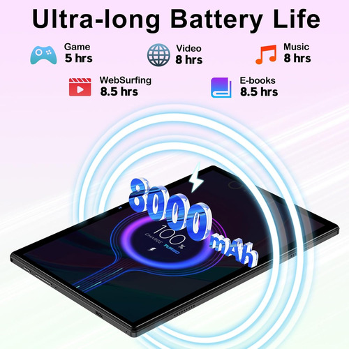 Tableta Android 14 De 10.1 Pulgadas Con Batería De 8000 Mah
