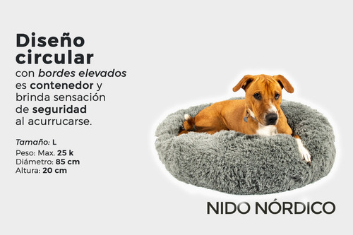 Catre Para Perro Nido Nórdico Colchon Moises Cama Eggys X L Color Gris