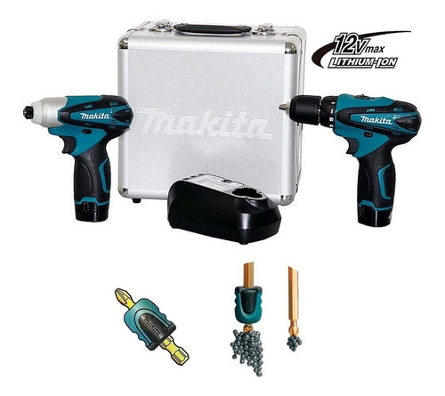 Kit Parafusadeira Furadeira Impacto + Adaptador Bits - Makia