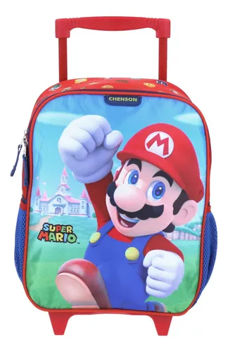 Mochila Ruedas Chenson Niño Mario Bros Preescolar Kinder Carro De