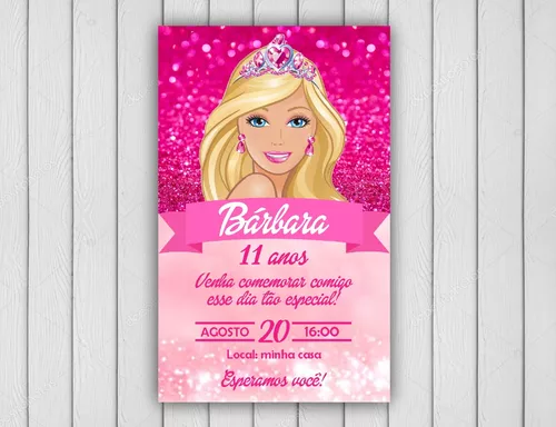 Convite Barbie grátis para editar + de 10 opções em 2023  Convite barbie,  Festa de aniversário da barbie, Aniversário da barbie