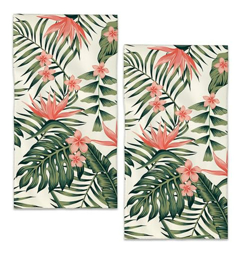 Toallas Mano Hoja Palmera Tropical Baño Cocina 14 X28 