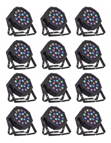 Combo 12 Venetian Vt P005 Tacho Par Flat 18x1 Rgb Dmx Proton