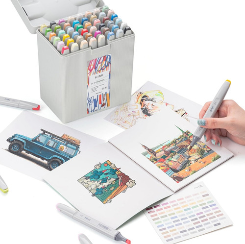 Marcadores Al Alcohol Himi Doble Punta 48 Colores Sketch Tou