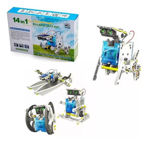 Kit Robot Solar 14 En 1 Robot Educativo Para Armar Color Blanco