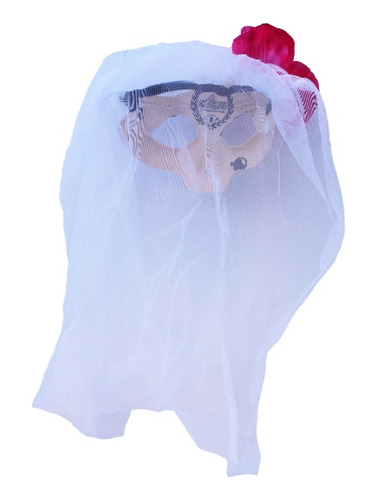 Antifaz Catrina Con Belo Blanco Disfraz Halloween Fiesta