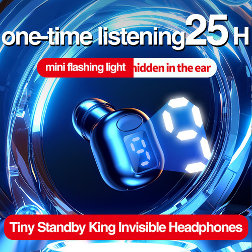 Mini Auricular Bluetooth Individual, Bluetooth 5.3 Azul