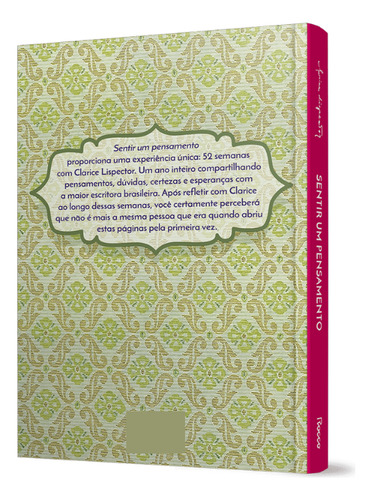 Livro Sentir Um Pensamento Frases E Reflexões Para As 52 Semanas Do Ano De Clarice Lispector Capa Dura Edição 1 Em Português 2023 Editora Rocco