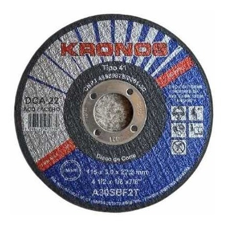 Disco De Corte Kronos 4.1/2 X 1/8 X 7/8  Dca22 Kit C/ 10   