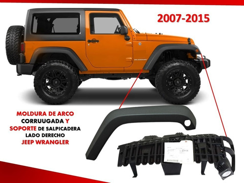 Moldura Arco Salp Corrugada Y Soporte Wrangler 07-15 Derecha