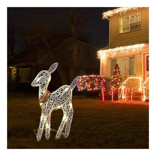 Renos De Navidad Estacas De Jardín Ligeras Renos De Navidad