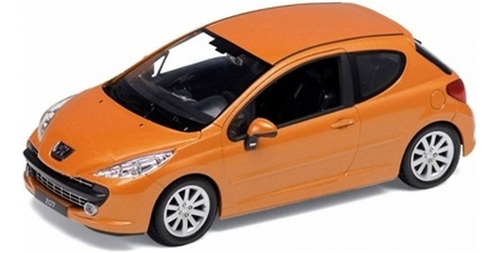 Welly 1:34 Peugeot 207 Naranja Metalizado Vehículo Colección