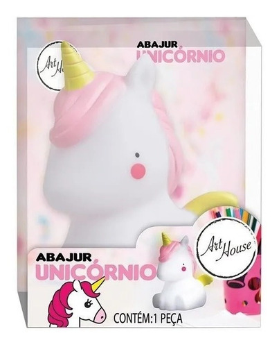 Imagem 2 de 2 de Abajur Unicórnio Led Luminária Meninas Quarto 10 Cm
