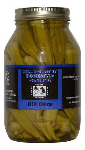 Texas Hill País Pickled De Eneldo Okra 30 Oz