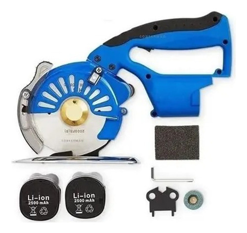 Maquina de Cortar Tecido 4 Polegadas Direct Drive Sem Fio Lar Das Fitas 150w Com 2 Baterias 127/220V Cor Azul