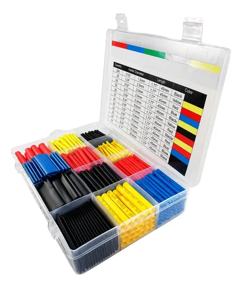 Kit 780 Espaguete Tubos Termo Retratil Isolante Emenda Cabos Colorido
