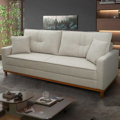Sofá, Sillón Malibú 3 Cuerpos Tela Boucle Versailles Beige