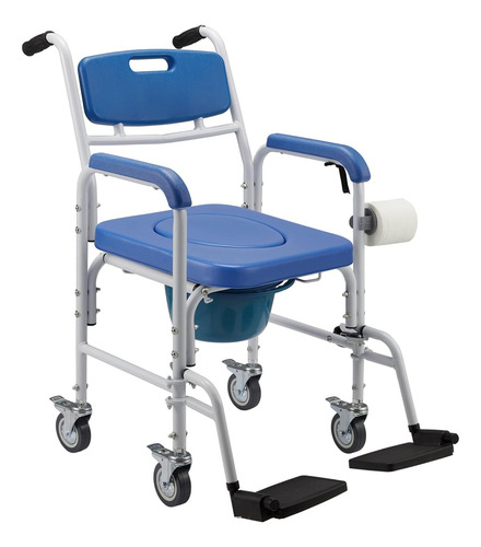 Baño Inodoro Silla Aluminio Asiento Acolchado Reposapies