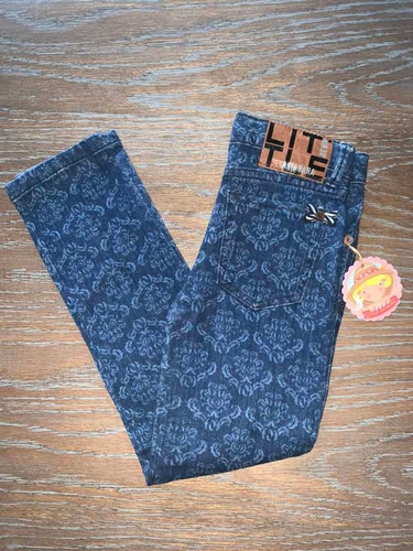 Jean Estampado Azul Talle 6 Años Little Akiabara